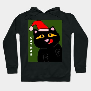 Christmas catma black cat funny Hoodie